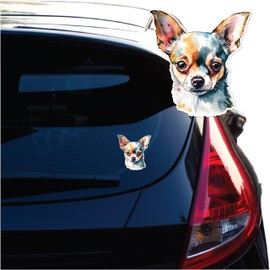 Yoonek Graphics Chihuahua Dog Vinyl Decal Sticker for Car, Laptop, Tumbler, More. #003712