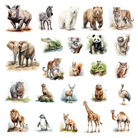 CHEFAN Jungle Animal Felt Board Story Pieces, Flannel Figures Precut Graph Wild Zoo Animals Themed for Preschool Early Learning Storytelling - 24 Pcs