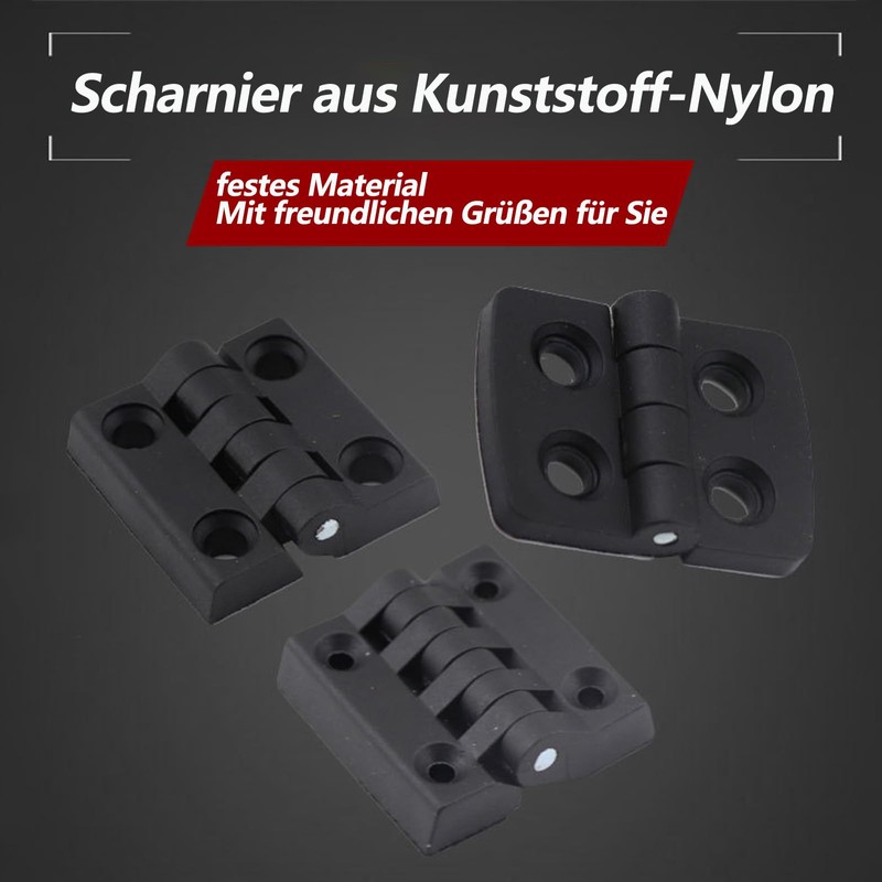 Pack of 4 Hinges for Cabinet Doors, Nylon Hinge, 30