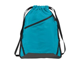 Port Authority Zip-It Cinch Pack. BG616, Tropic Blue/ Black, OSFA