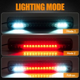 Cxdar Third 3rd Brake Light LED for 1988-1999 Chevy/GMC C1500 C2500 K1500 K2500 Silverado Blazer, High Mount Rear Brake Lights Assembly Center Cab Cargo Lamp Stop Light