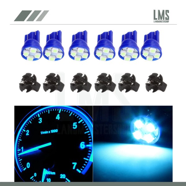 LMS 6x T10 194 Ice Blue 3528-SMD LED Instrument Cluster