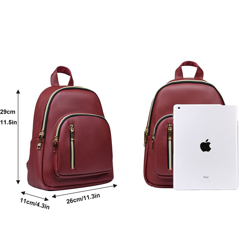 YANAIER Women Leather Backpack Purse Anti-Theft Mini Backpack Casual Waterproof