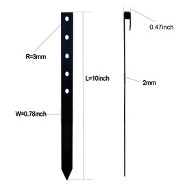 24Pcs Metal Garden Landscape Edging Stakes Black,10in anchoring Stakes Landscape Anchoring Spikes for Terrace Board, Grass Barrier, Landscape Edging Coil, Garden Liner, Bender Board