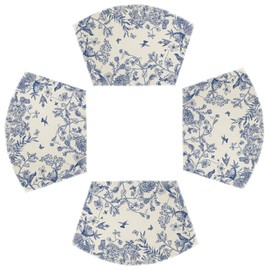 Artoid Mode Chinoiserie Floral Round Table Wedge Placemats Set of 4, Seasonal Summer Kitchen Dining Table Decoration for Indoor Party Home
