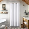 OVZME Stall Fabric Shower Curtain Set - 36x72, Waffle Weave