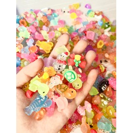 50pcs Slime Charms Cute Set,Random Bulk Mixed Resin Charms Set Ornament Scrapbooking