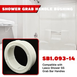 OKQX 4-Pack Shower Grab Handle Bushing SB1.093-14 - White PA66 Snap Bushings for 7/8" Bar & 1+1/8" Hole - Compatible with Lasco Shower SS Grab Bar Handles
