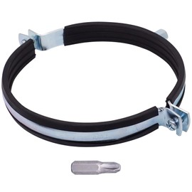 SKIR'CO Pipe Holder with Rubber Lining for 150 mm Pipes, Pipe Clamp for Wall and Ceiling Mounting