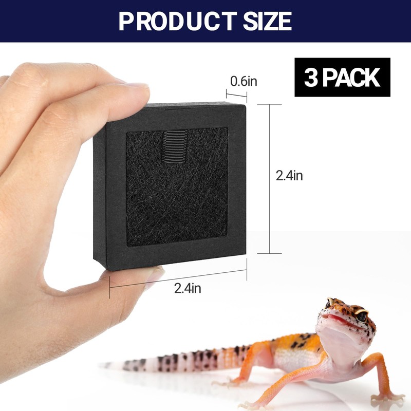 REPTI ZOO Reptile Terrarium Air Purifier Activated Carbon Replacement Filter