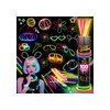 Pack de 100 Pulseras Neón Luminosas y Fluorescentes con Conectores