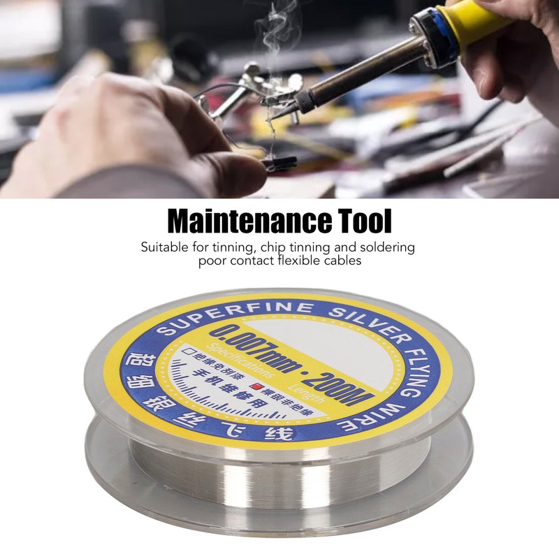 0.007mm Superfine Silver Jumping Wire Stretchable Ultra Fine Electronic Maintenance