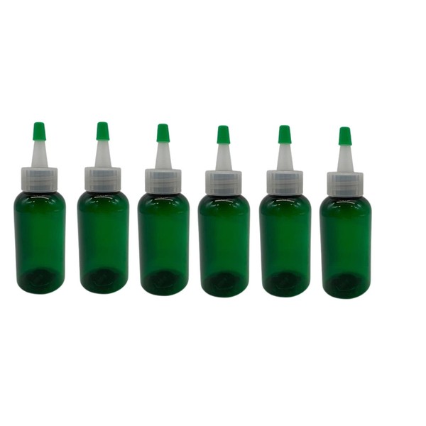Botellas Boston verdes de 2 onzas, paquete de 6 gorras de Yorker naturales con punta verde