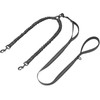 iYoPets Dog Leash for 2 Dogs, Double Dog Leash with Tangle Free Swivel and Reflective Bungee for Dual Small Medium Large Dogs (5~18 lbs, Black)