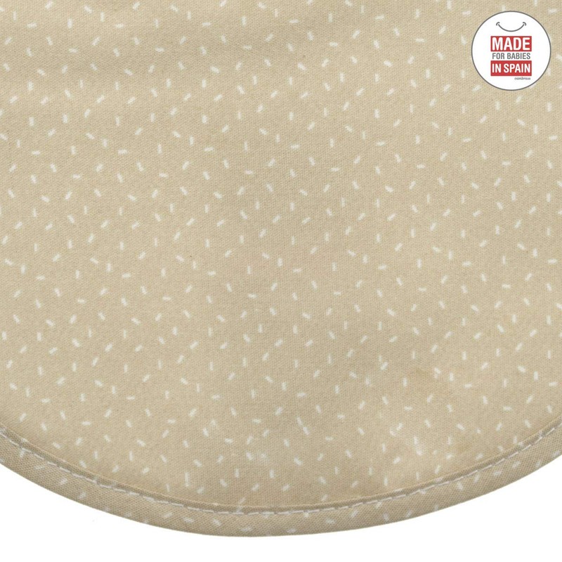 Cambrass Round Bib Velcro Sky Beige/Rain 16X19 Cm