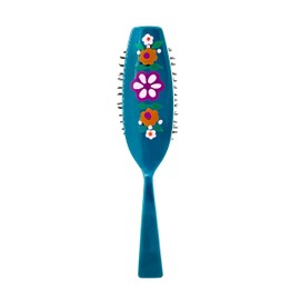 Phillips Brush 3000 Purse Size Cushion Hair Brush with Flower Design - Teal