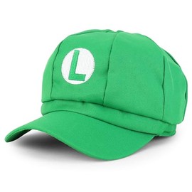 Armycrew Toddler Size Mario Luigi Waluigi Fire Mario Cosplay Newsboy Hat - Luigi - Green