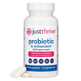 Just Thrive Just Thrive Probiotic & Antioxidant Supplement - 100% Spore-Based Digestive and Immune Support - Gluten Free, 30 Caps