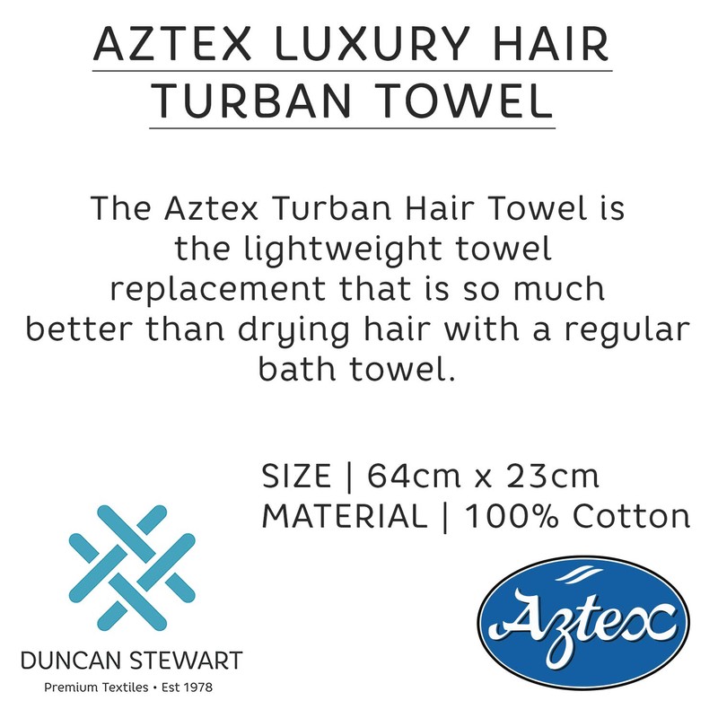 aztex Luxury Hair Turban Towel, Head Wrap Towel, Hair Drying