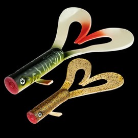 LMAB Drunk Dancer 15 cm & 23 cm - Double Twister Fishing Lure - Rubber Bait for Pike & Zander - Pike Bait Zander Bait - Artificial Bait Twinler Pike (23 cm, Tropicana Tina)