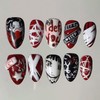 30Pcs Y2K Anime Press on Nails, Medium Almond Fake Nails,