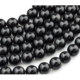 Zenkeeper About 180 Pcs Black Obsidian Beads for Jewelry Making 4 MM Black Obsidian Gemstones Loose Stone Beads
