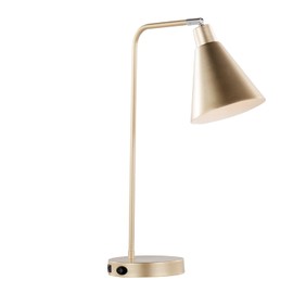 Pix 19" Contemporary Metal Task Lamp - Champagne Gold