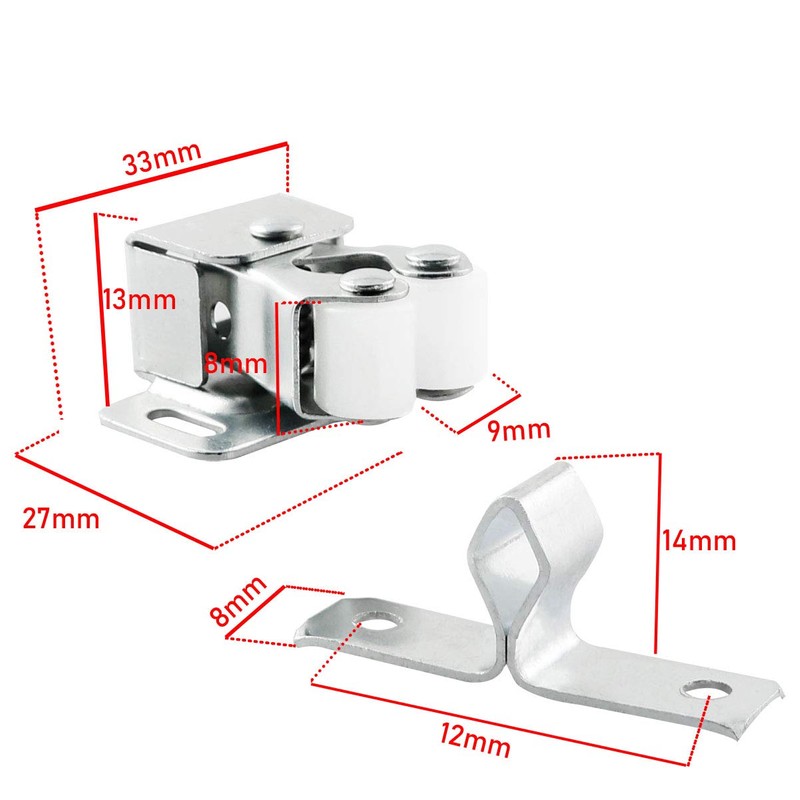 ZZHXSM 4pcs Cupboard Door Bead Roller Catch Spring Clip Buckle