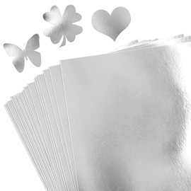 30 Sheets Silver Metallic Cardstock Paper,A4 Sized (250gsm) Reflective Mirrored Cardstock,Mirror Finish Silver Foil Board for DIY Crafts,Scrapbook Arts,Invitations,Thank You Cards,Decor