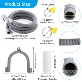 Sunenlyst Washing Machine Drain Hose, Universal Dishwasher Hose White