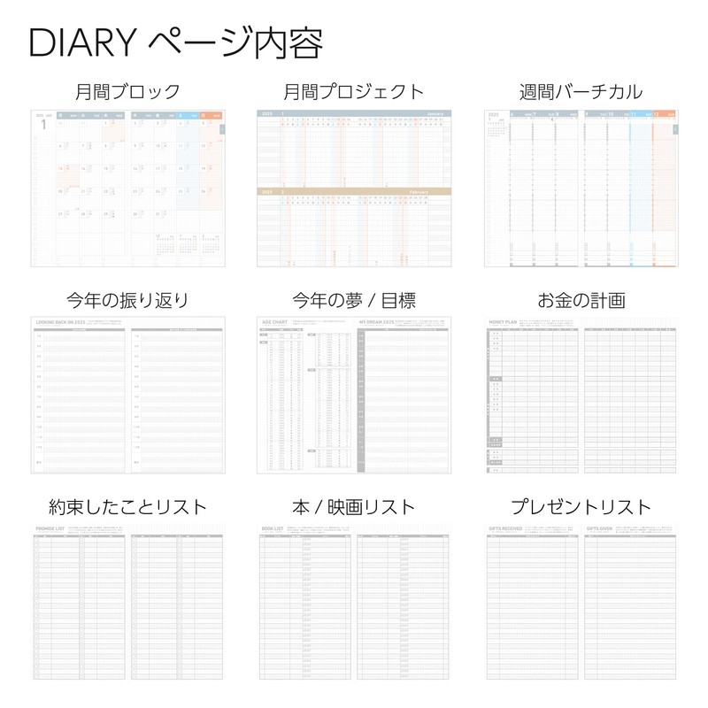 Kokuyo Jibun Diary 2025 Monthly Weekly A5 Slim, White, Ni-JCD1W-25,