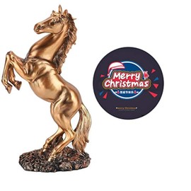 Diyeeni Horse Figure, Resin Statue Braided Horse with Meaning of Success, Modern Sculpture for Desk Decor, Suitable for Private Individuals, Guest Room, Restaurant (Bronze)