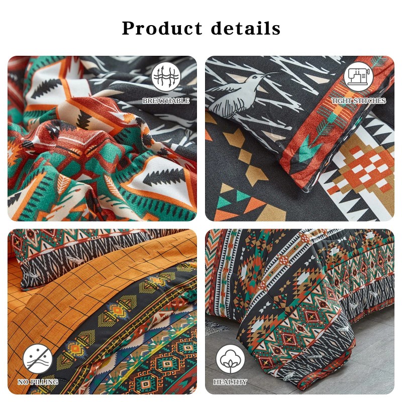 Flysheep 7 Pieces Boho Bed In A Bag Queen Size,