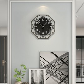 YIJIDECOR Modern Wall Clocks for Living Room Decor 12in Black Wall Clock Silent Non-Ticking Quartz Battery Operated for Office Kitchen Bedroom Bathroom Minimalist Small Clock Decoration Easy to Read