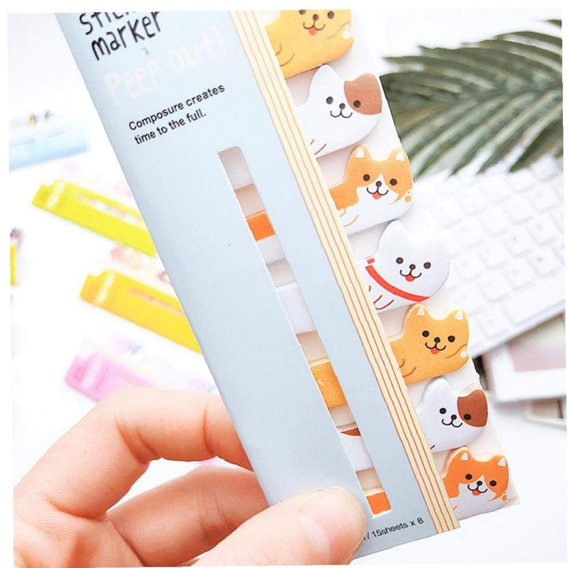 Kawaii Memo Pad Bookmarks Cute Cat Panda Sticky Notes Index