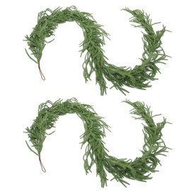 2 Pcs Norfolk Pine Garland, Upgrade Thicker 9 Ft Real Touch Winter Pine Garland Christmas Garland for Holiday, Fireplace,Mantle,Table, Wall,Window Indoor,Outdoor Christmas Decorations