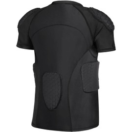 ciseroye Mens Padded Compression Shirt Football Rib Protectors - Mens Padded Football Shirt with Pads Protective Gear Chest Rib Protectors for Baseball Basketball Paintball - XL