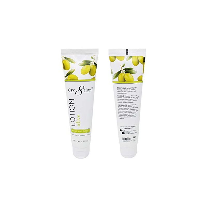 Cre8tion Premium Hand and Body Lotion, Made in Korea (Olive)