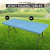 Spotjoy Rectangle Table Cloth, Elastic Fitted Flannel Backed Plastic Table