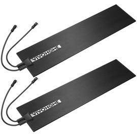 VIVOHOME 10" x 38" Snow Melting Mat with Grounding Wires, 0.35" Thickened SBR Rubber Heated Outdoor Mats, Heated Walkway Mats 2 Pack (Power Cord Not Included)