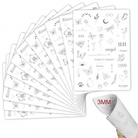Guapa 3MM Pre-Printed Tattoo Practice Skin – 5.7×8.2"" Thick Silicone Fake Skin for Fine Line Tattoos – Realistic Double-Sided Tattoo Skin for Beginners & Artists (White 3PCS)