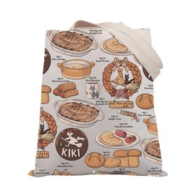 BDPWSS Anime Lover Gifts Kawaii Anime Treats Reusable Shopping Bag For Anime Character Fans Bakery Themed Gift (Delivery food TGCA)