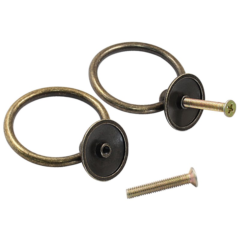 Unlorspy 6 Pcs Metal Drawer Ring Knobs, Drop Ring Drawer