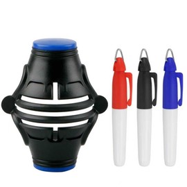 Kazeori Golf Ball Marker 360° Easy Line Drawing Ball Line Marker Clip Tool Golf Ball Mark Set Black Alignment Tool Kit with 3 Colors Pens