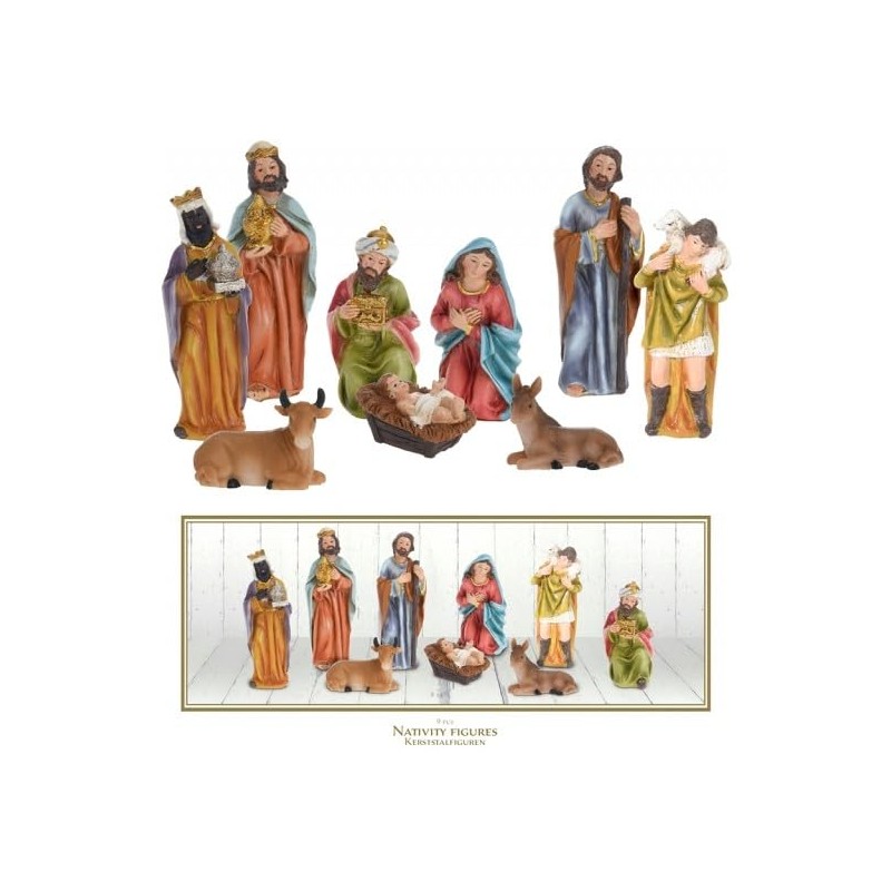 Carousel Home and Gifts Traditional Nativity Set With 9 Detailed