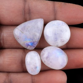 Natural Rainbow Moonstone Gemstones Wholesale Cabochons Lot, Jewelry Making Loose Gemstone, Polished Gems, DIY, Wire Wrapping, Reiki, Wikka, Healing Crystals, Bulk Gemstone Deal, 50 Carat Lot