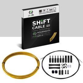 Chooee 2 x Pro Bowden Cable Bicycle Set, Gear Cable Bicycle for Shimano/SRAM Shift Cable Set, Golden