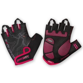 RocRide Half Finger Cycling Gloves with Enhanced Padded Protection for Road and Mountain Biking with Unisex Sizing for Men Women and Children