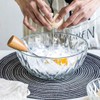 Le'raze Glass Diamond Design Bowl - Decorative Centerpiece for Kitchen