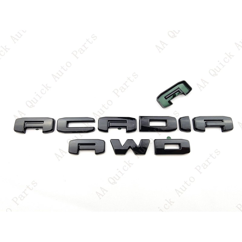 GMC 2PC Set Gloss Black Rear Tailgate Acadia AWD OVERLAY